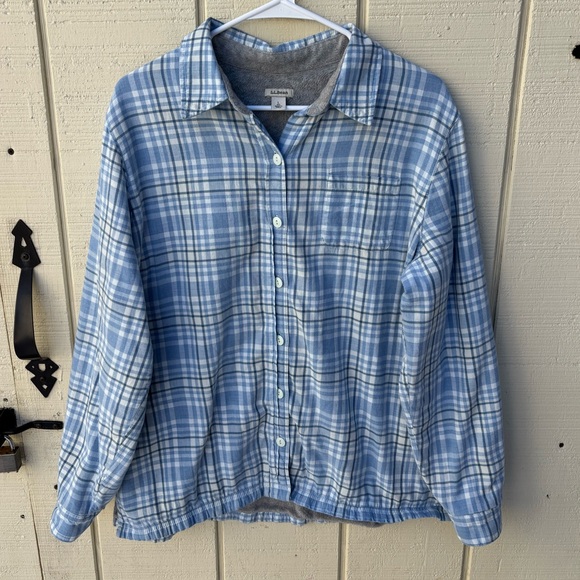 L.L. Bean Plaid Button Down Relaxed Lined Shirt Men Large Casual Outdoor Hiking - Picture 1 of 6